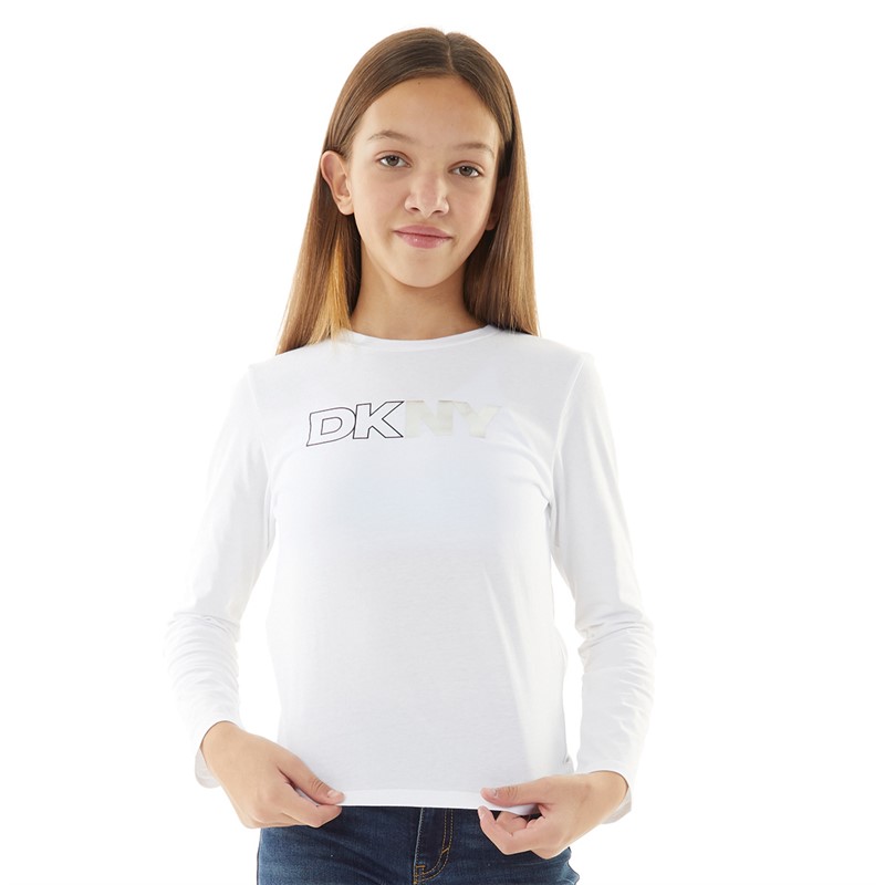 DKNY Girls Long Sleeve T-Shirt White