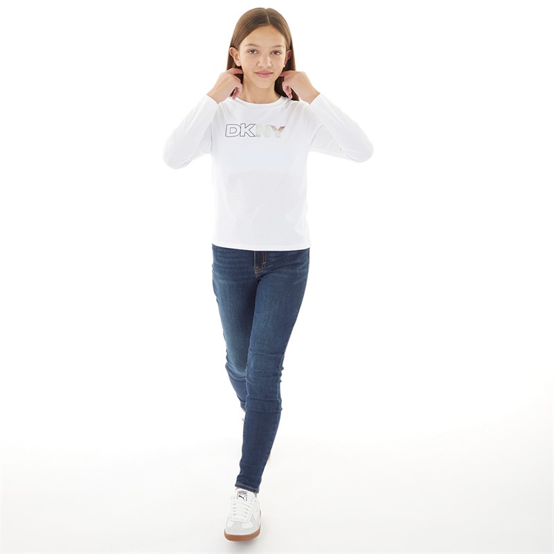 DKNY Girls Long Sleeve T-Shirt White