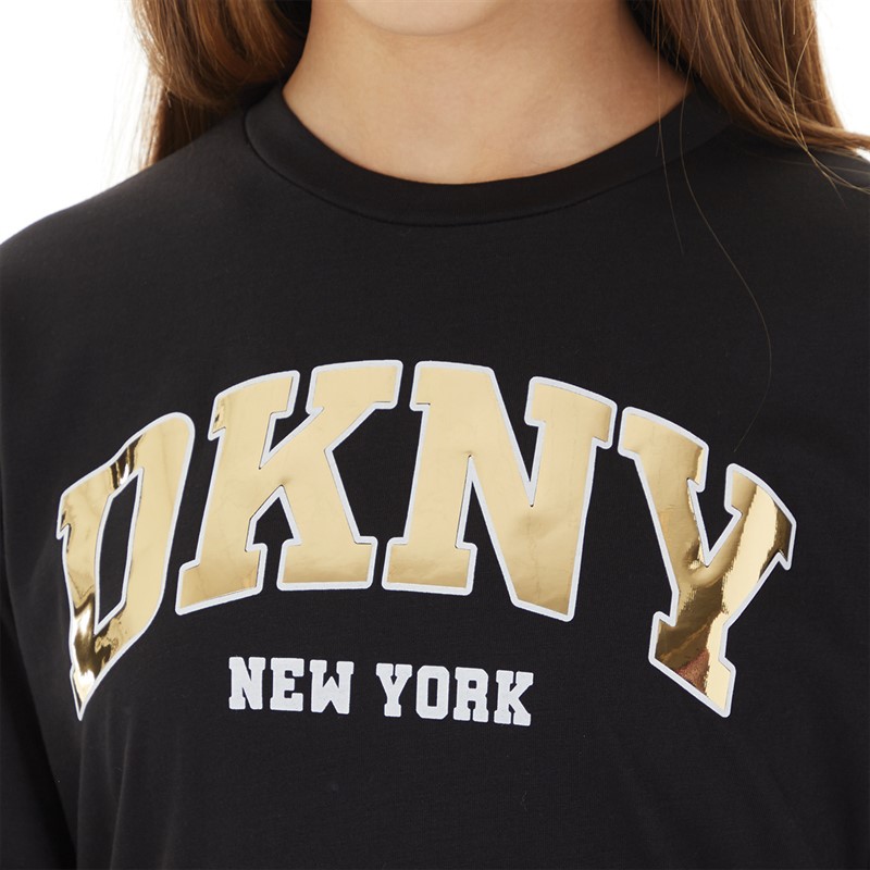 DKNY Girls Short Sleeve T-Shirt Black