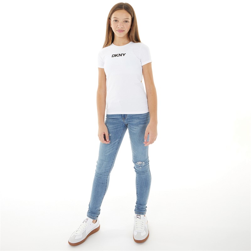 DKNY Girls Short Sleeve T-Shirt White