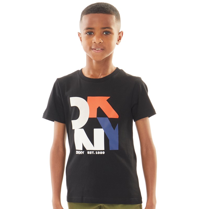 DKNY T-Shirt Junge Kurzarm Schwarz