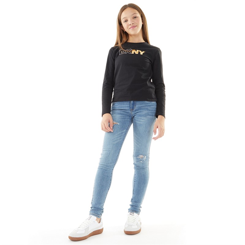 DKNY Girls Long Sleeve T-Shirt Black