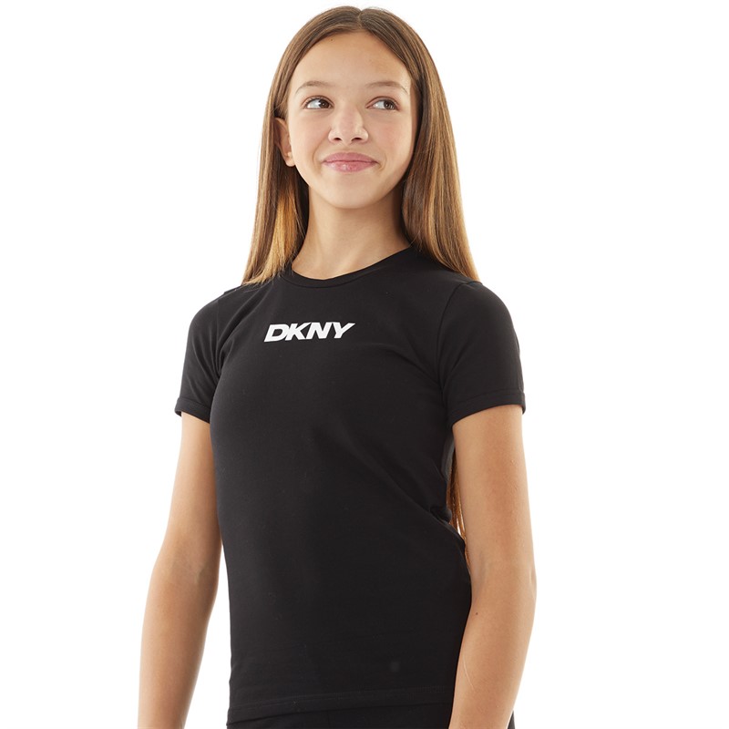 DKNY Girls Short Sleeve T-Shirt Black