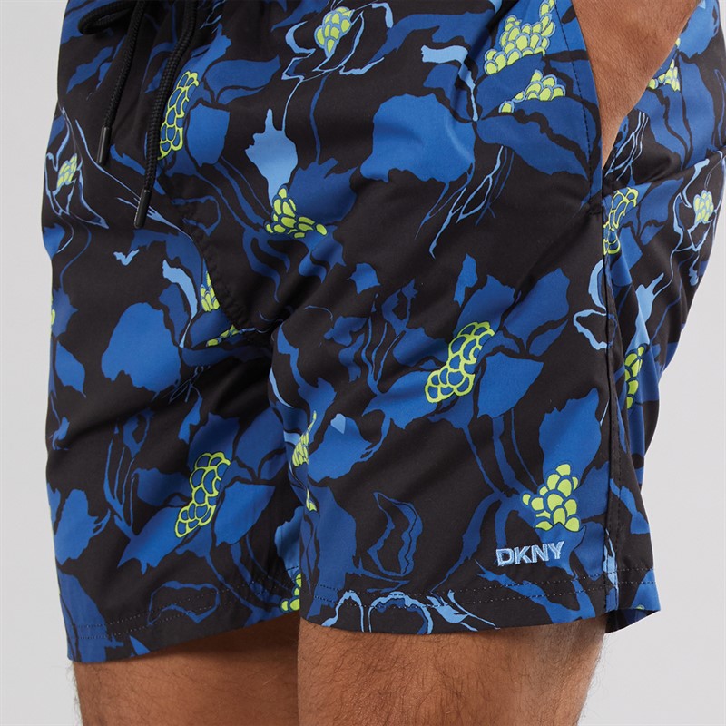 DKNY Mens Nauru Printed Swim Shorts Black Print