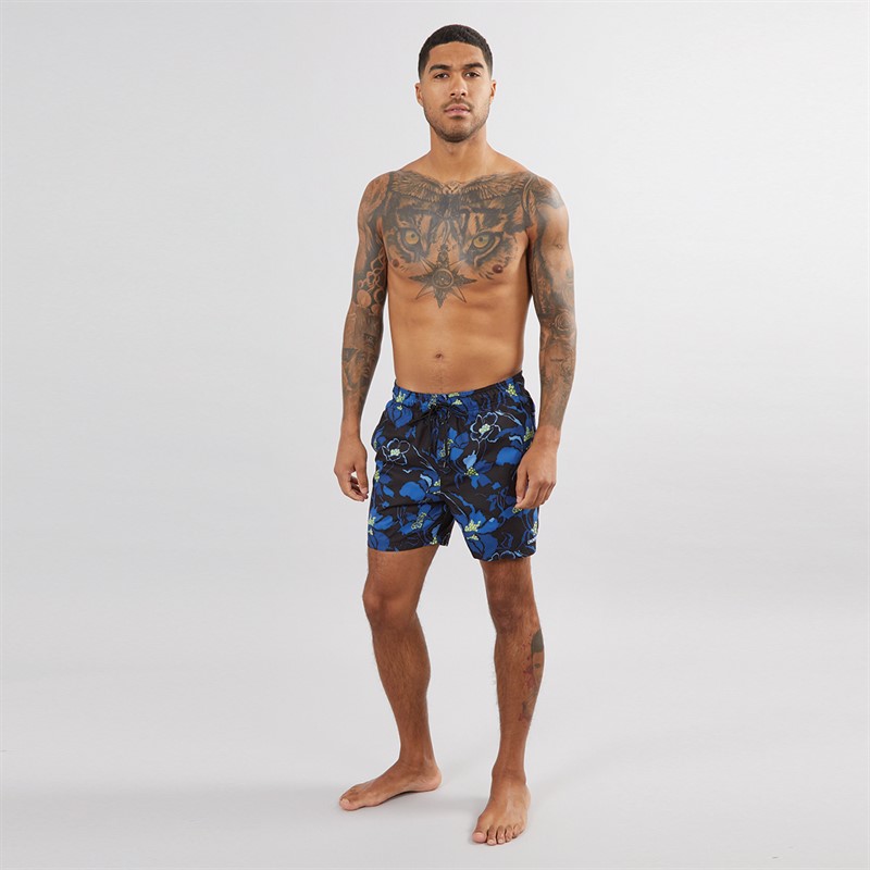 DKNY Mens Nauru Printed Swim Shorts Black Print