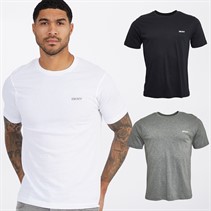 DKNY Mens Giants Three Pack T-Shirts Black/White/Grey Marl