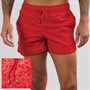 DKNY Mens Cook Printed Swim Shorts Red Print