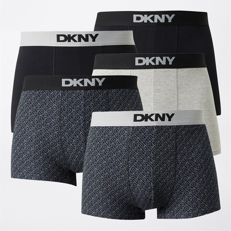 DKNY Men's Walpi Boxer Shorts 5-Pack - Cotton Blend Briefs Multi-Color
