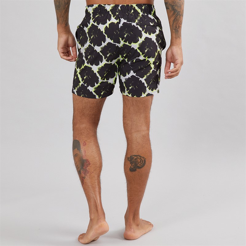 DKNY Mens San Blas Printed Swim Shorts Black Print