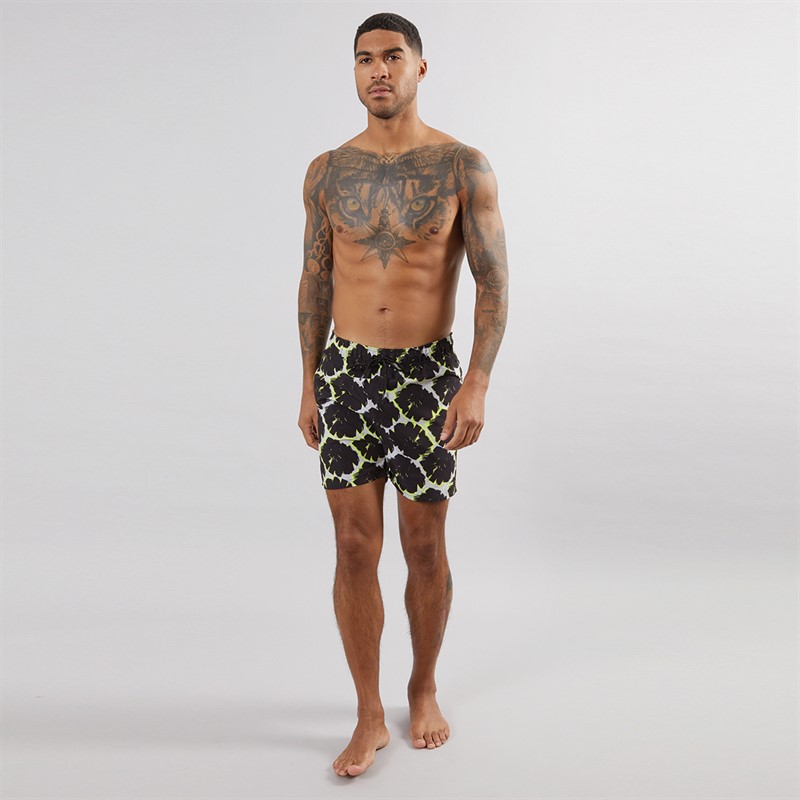 DKNY Mens San Blas Printed Swim Shorts Black Print