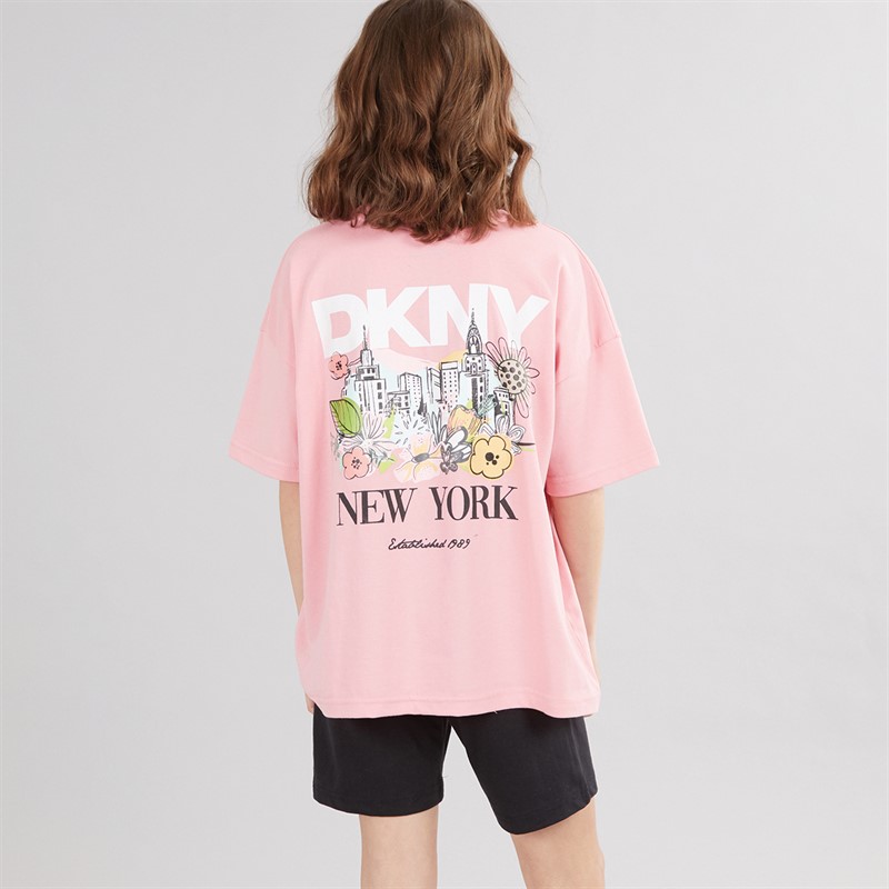 DKNY Girls T-Shirt And Shorts Co-Ord Set Pink