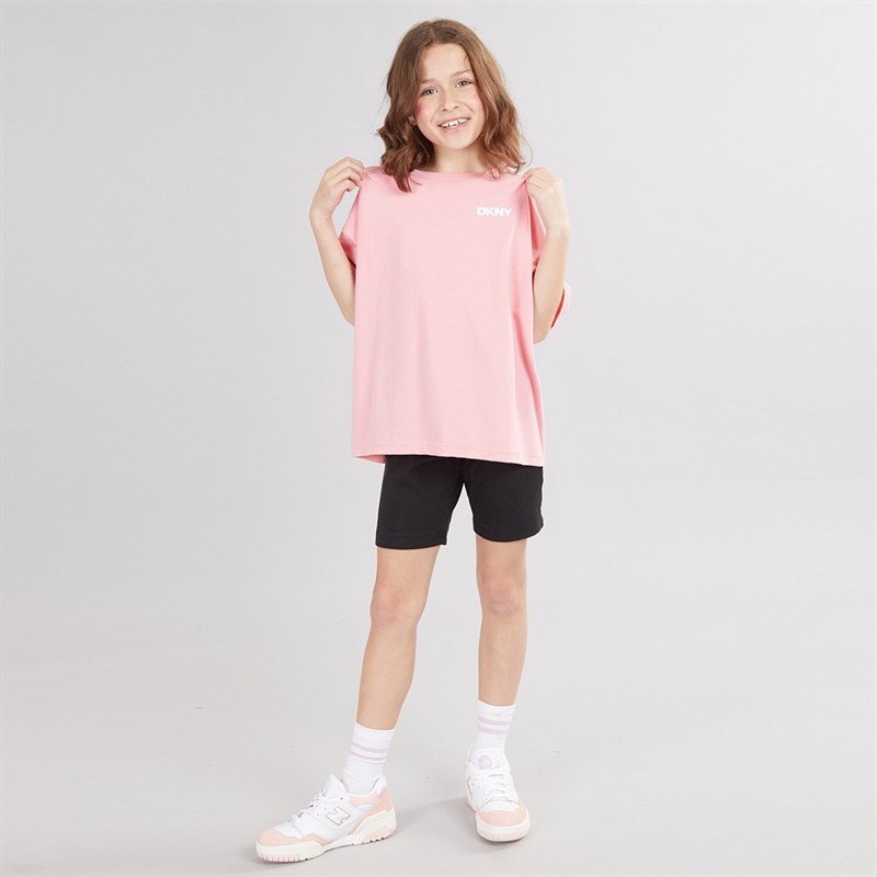 DKNY Girls T-Shirt And Shorts Co-Ord Set Pink