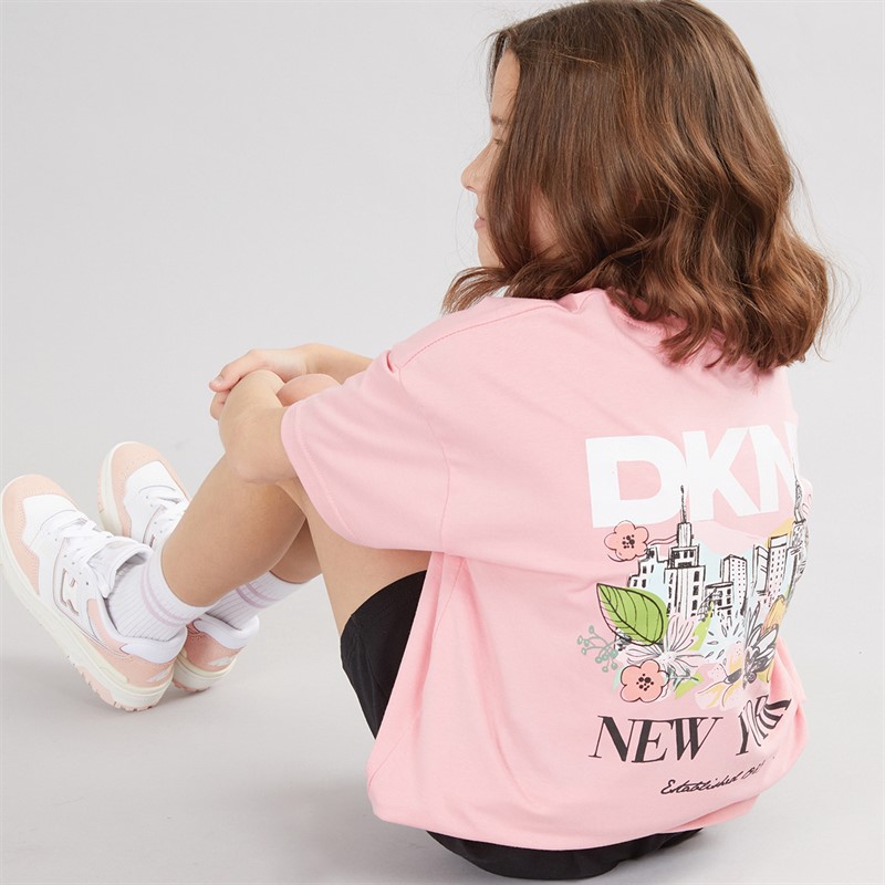 DKNY Girls T-Shirt And Shorts Co-Ord Set Pink