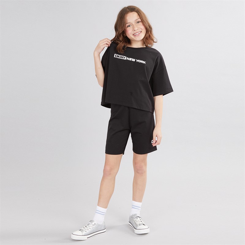 DKNY Girls T-Shirt And Shorts Co-Ord Set Black