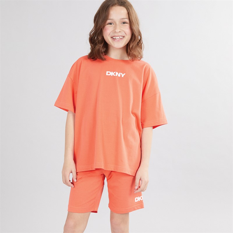 DKNY Girls T-Shirt And Shorts Co-Ord Set Pink