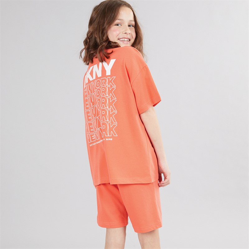 DKNY Girls T-Shirt And Shorts Co-Ord Set Pink