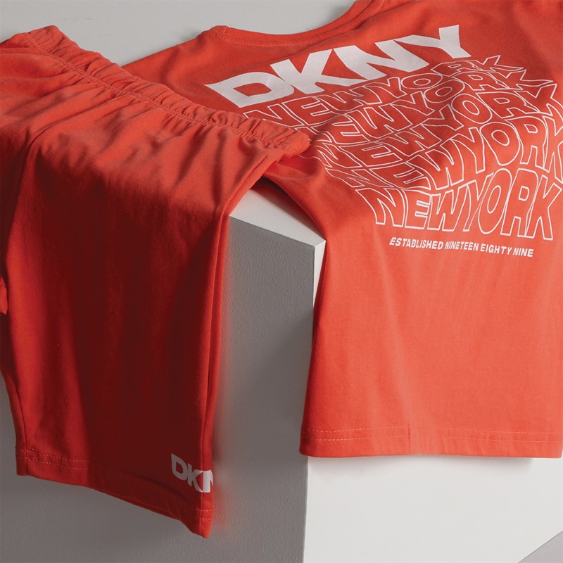DKNY Girls T-Shirt And Shorts Co-Ord Set Pink