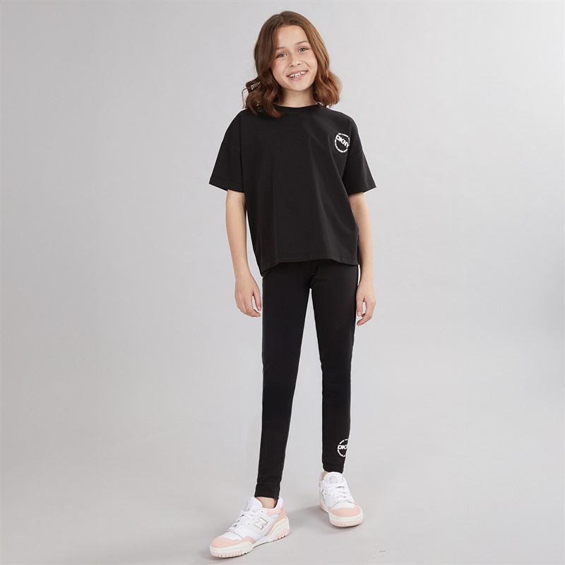DKNY Girls T-Shirt And Leggings Co-Ord Set Black