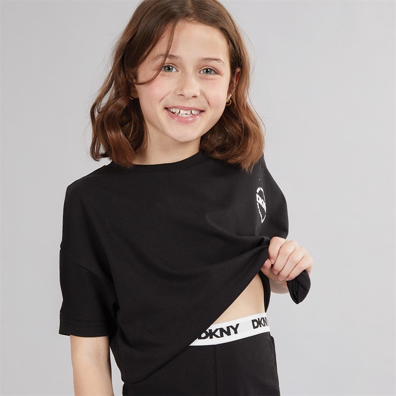 DKNY Girls T-Shirt And Leggings Co-Ord Set Black