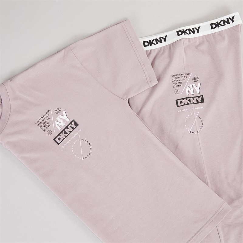 DKNY Girls T-Shirt And Leggings Co-Ord Set Purple