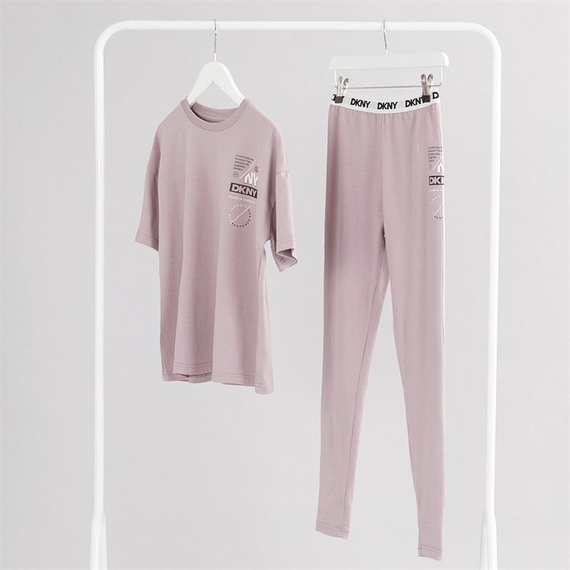 DKNY Girls T-Shirt And Leggings Co-Ord Set Purple