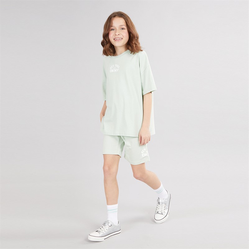 DKNY Girls T-Shirt And Shorts Co-Ord Set Green