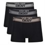 DKNY Mens Carter Three Pack Boxer Trunks Black