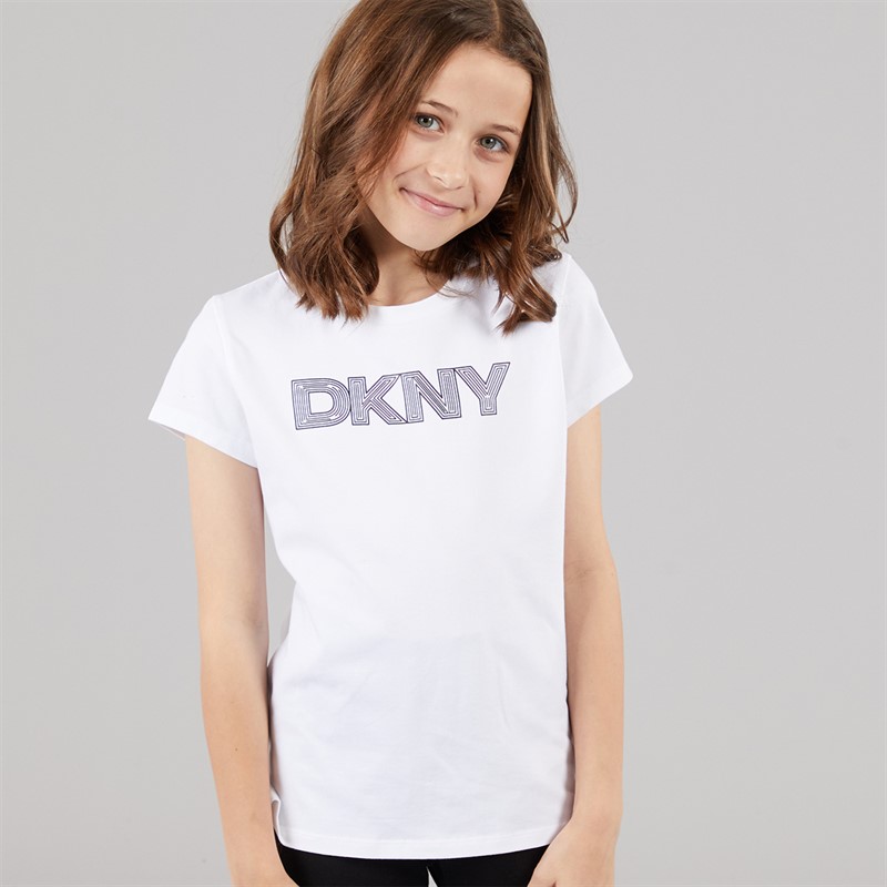 DKNY Girls Brooklyn Mindset T-Shirt White