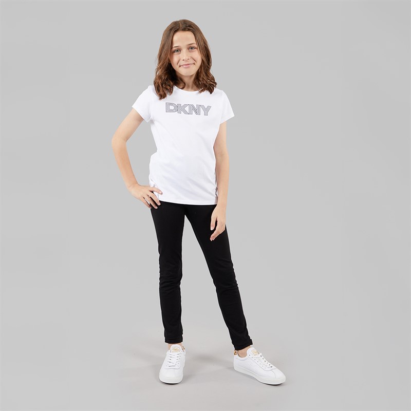 DKNY Girls Brooklyn Mindset T-Shirt White