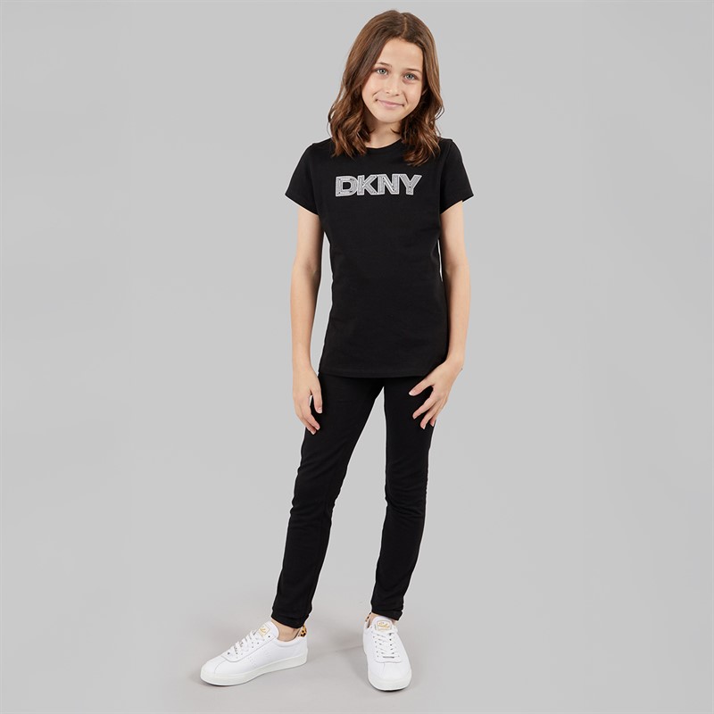 DKNY Girls Brooklyn Mindset T-Shirt Black