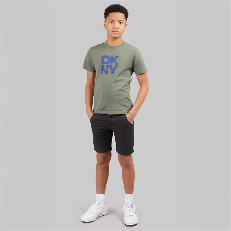 DKNY Boys Boysdigital Blue T-Shirt Lime
