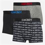 DKNY Mens Rogers Three Pack Trunks Black/Grey Print