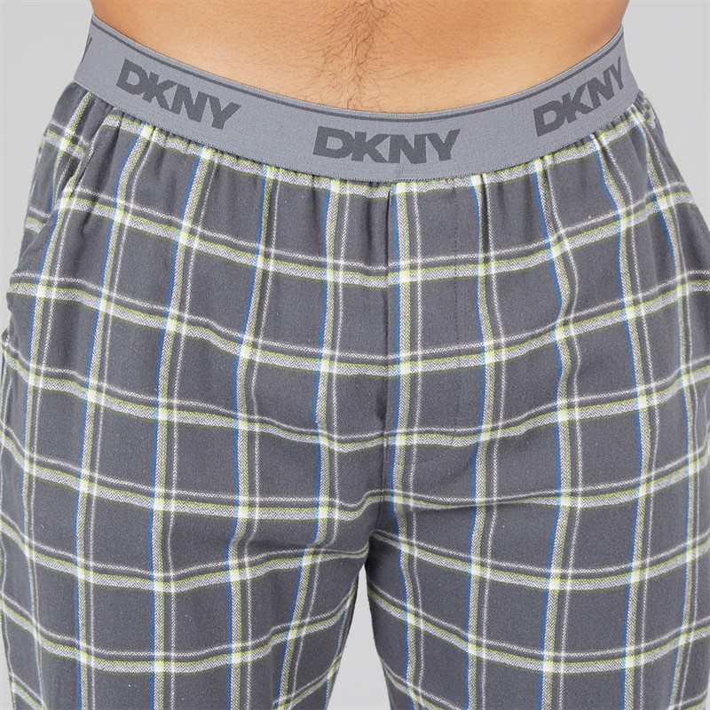 DKNY Mens Bees Woven Lounge Pants Grey Check
