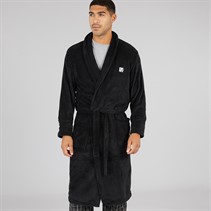 DKNY Mens Trash Pandas Fleece Robe Black