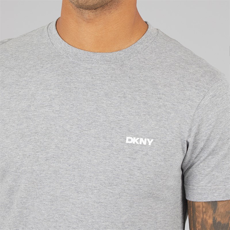 DKNY Mens Bucks T-Shirt And Woven Pants Lounge Set Grey/Black