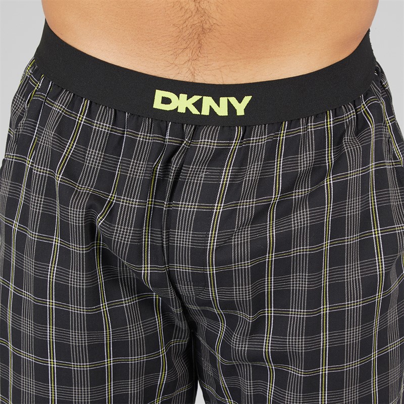 DKNY Mens Bucks T-Shirt And Woven Pants Lounge Set Grey/Black