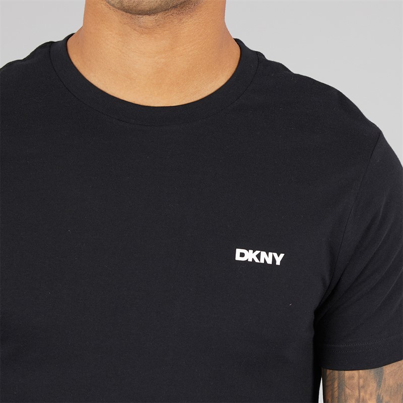 DKNY Mens Falcons T-Shirt And Woven Pants Lounge Set Black/Grey