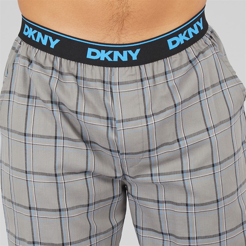 DKNY Mens Falcons T-Shirt And Woven Pants Lounge Set Black/Grey