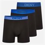 DKNY Mens Delmar Three Pack Longer Length Boxer Trunks Black