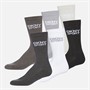 DKNY Mens Radde Six Pack Crew Socks Black/Grey/Grey/Grey/Grey/White
