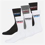 DKNY Mens Dogwood Six Pack Crew Socks White/Black/Grey Marl/Red/Blue