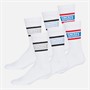 DKNY Mens Nevins Six Pack Crew Socks White/Black/Grey Marl/Red/Blue
