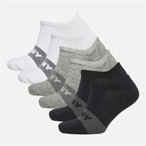DKNY Mens North Six Pack Invisible Socks Black/White/Grey/Black/White/Grey