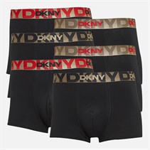 DKNY Mens Archie Six Pack Trunks Black/Black/Black/Black/Black/Black