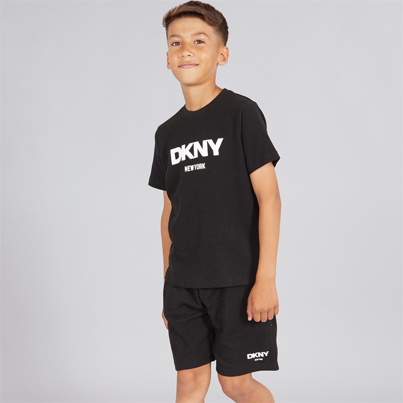 DKNY Boys T-Shirt And Shorts Set Black - Size 11/12Y