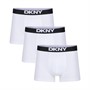 DKNY Mens New York Three Pack Modal Boxer Trunks White
