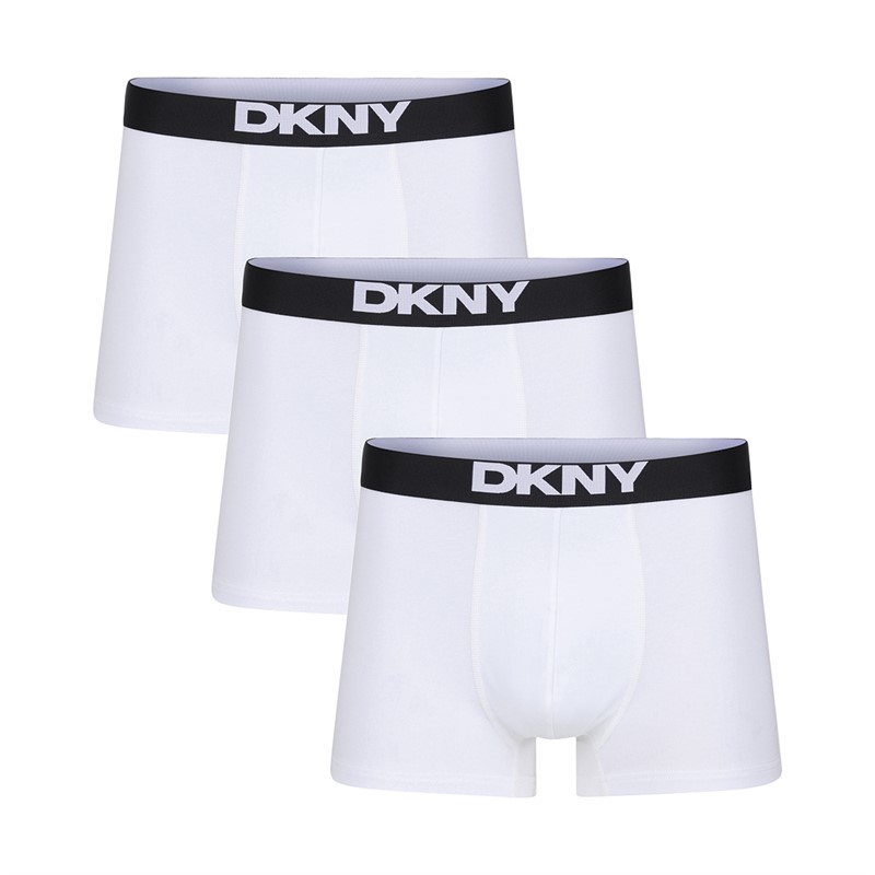 DKNY Mens New York Three Pack Modal Trunks White - Size L