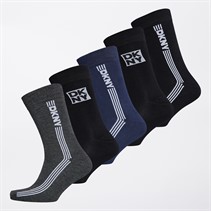 DKNY Mens Gem Five Pack Socks Black/Grey Marl/Navy