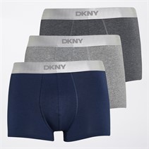 DKNY Mens Lawrence Three Pack Modal Boxer Trunks Navy/Charcoal/Grey