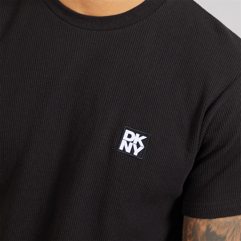 DKNY Mens Diamonds Waffle T-Shirt Black